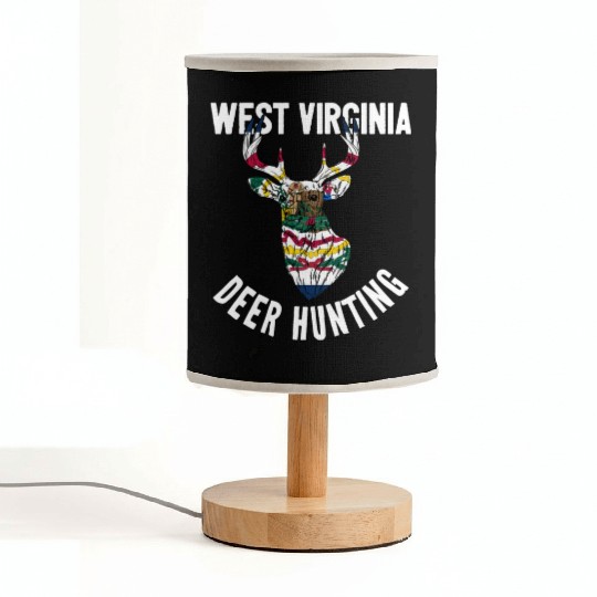 West Virginia Deer Hunting Buck Stag Hunter Fabric Lamps