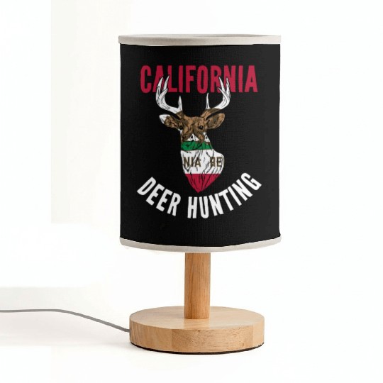 California Deer Hunting Buck Stag Hunter Fabric Lamps