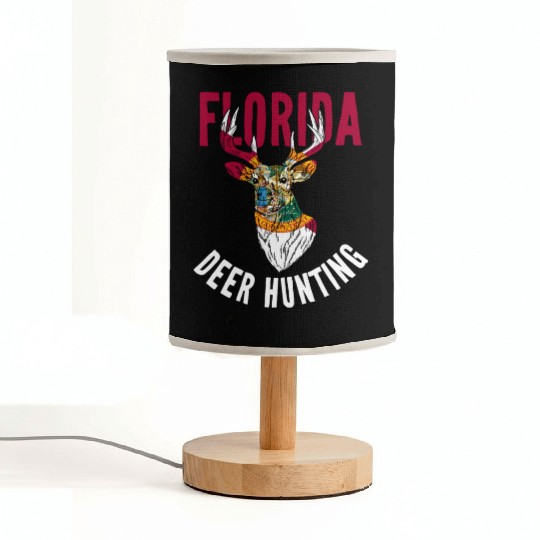 Florida Deer Hunting Buck Stag Hunter Fabric Lamps