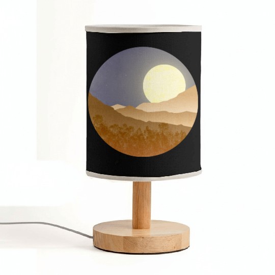Nightscape with full moon Fabric Lamps