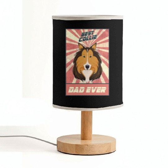 Best Collie Dad Ever I Collie Lover Fabric Lamps
