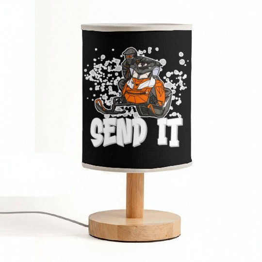 Send It Ride Like You Stole It Snowmobile Fabric Lamps