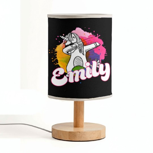 EMILY - Beautiful name with dabbing unicorn Fabric Lamps