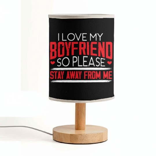 I Love My Boyfriend Couple Valentines Day Fabric Lamps