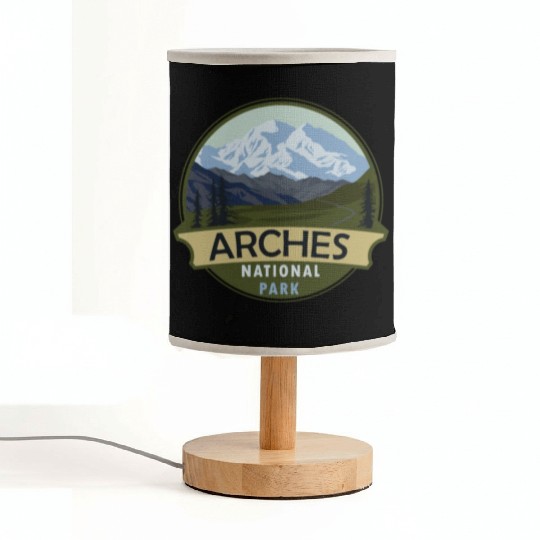 Cool Vintage Retro Arches National Park Mountain Fabric Lamps