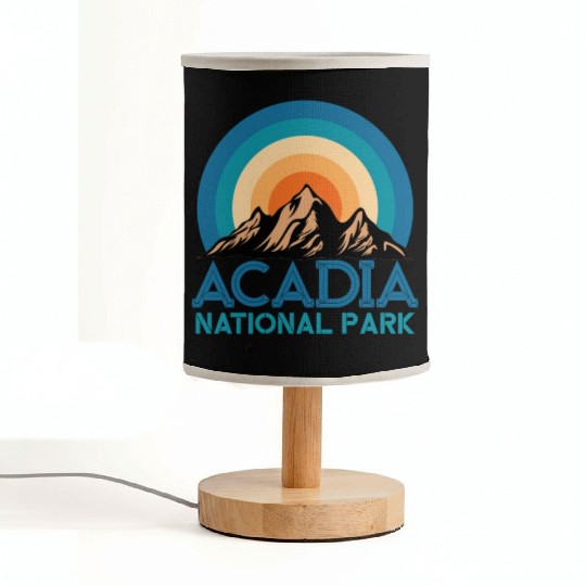 Cool Vintage Retro Acadia National Park Mountain Fabric Lamps