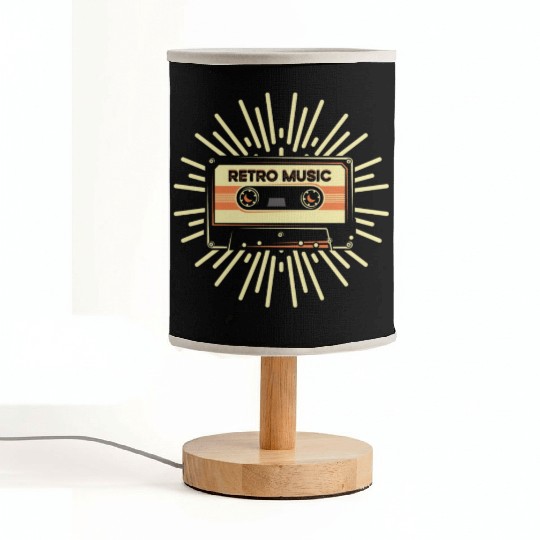 Retro Music Vintage Cassette Tape Lovers Fabric Lamps