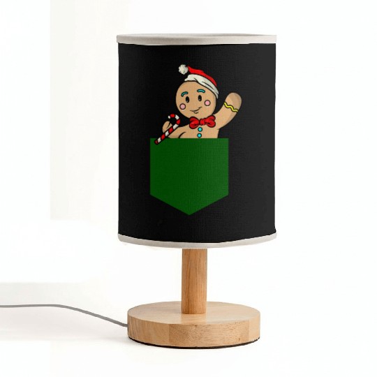 Christmas gingerbread man in breast pocket gift Fabric Lamps