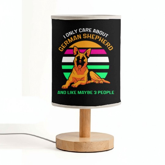 German Shepherd and like maybe 3 people Fabric Lamps