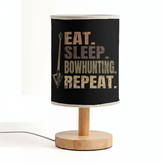 Eat Sleep Bowhunting Repeat Camo Archery Fabric Lamps