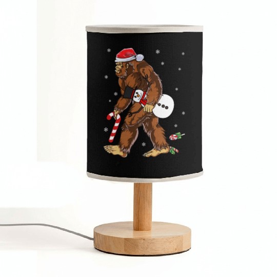 Bigfoot Christmas Funny Winter Boys Men Sasquatch Fabric Lamps