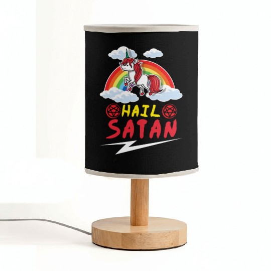 Satan Unicorn Rainbow Metal Music Lover Rock Fabric Lamps