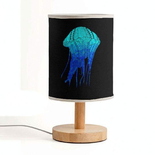 Cool Ocean Blue Tribal Jellyfish Fabric Lamps
