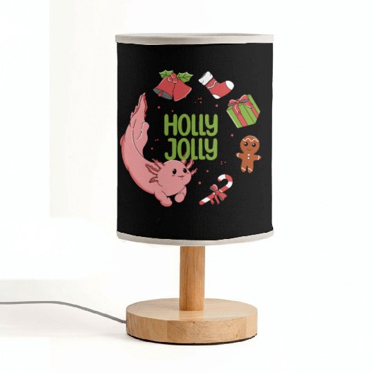 Holly Jolly Axolotl Fabric Lamps
