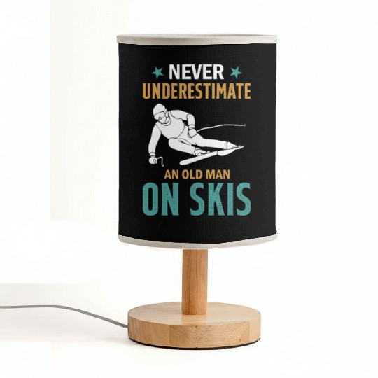 Ski Winter Skiing - Never Underestimate An Old Man Fabric Lamps