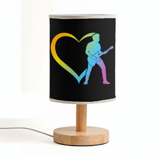 Guitar Player Heart - Bass Guitar Player Bass Guit Fabric Lamps