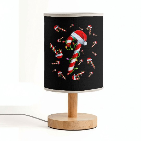 Candy Cane Merry and Bright Red and White Candy Fabric Lamps