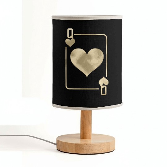 Queen Of Hearts Playing Card Halloween Fabric Lamps