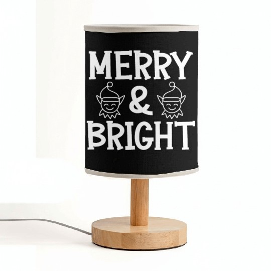 Merry and bright Christmas holiday festive seasons Fabric Lamps