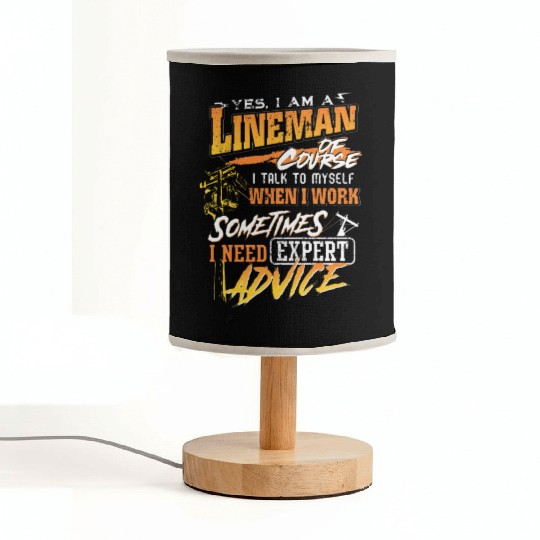 Lineman Gift for Lineman Father on Father Day Fabric Lamps