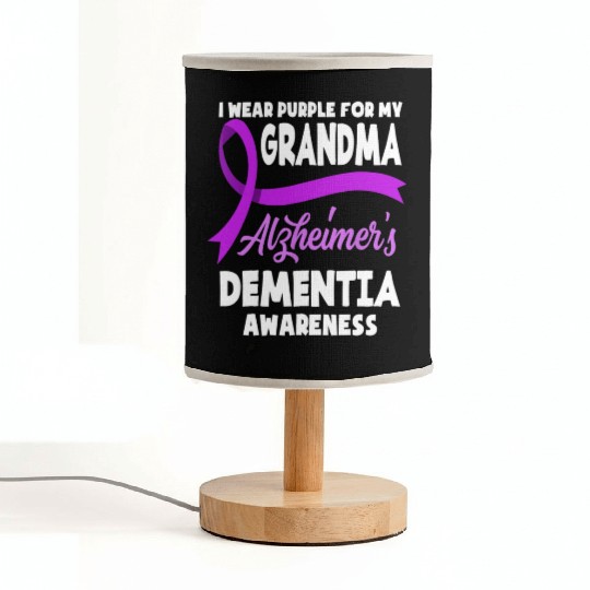 I Wear Purple For My Grandma Alzheimer's Dementia Fabric Lamps