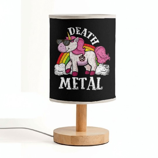 Rainbow Unicorn Rocker Love Metal Music Heavy Rock Fabric Lamps