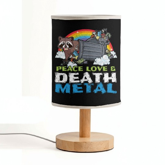 Trash Racoon Love Peace Metal Music Heavy Rock Fabric Lamps
