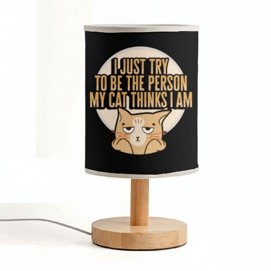 Cat Meme Design for a Cat Lady or Cat Mom Fabric Lamps