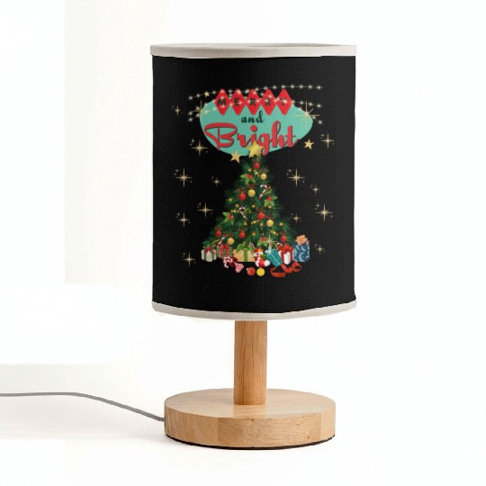 Merry and Bright Retro Christmas Fabric Lamps