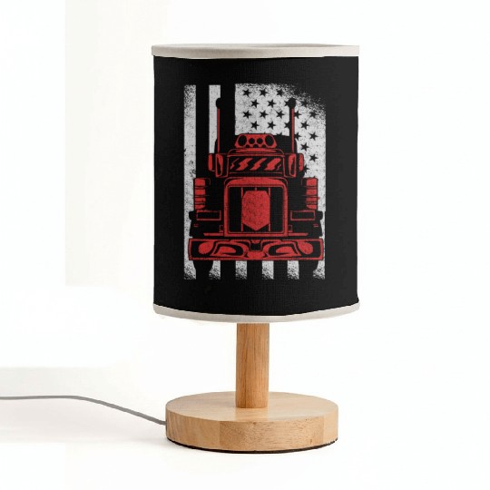 Truck Driver US FLAG, Truck, Trucker Dad Fabric Lamps