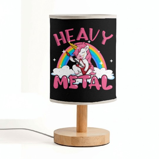 Guitarist Unicorn Rainbow Metal Music Heavy Rock Fabric Lamps