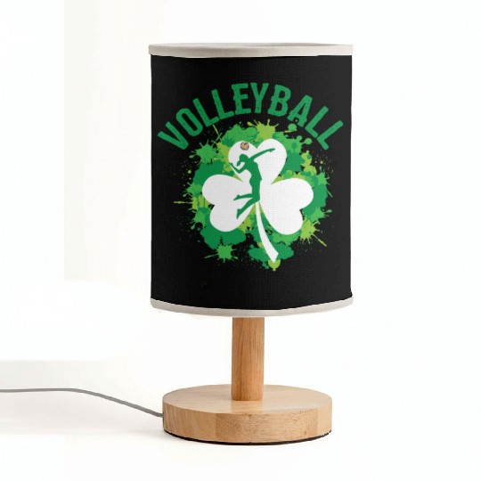 Volleyball Shamrock Irish Sports St Pattys Day Fabric Lamps