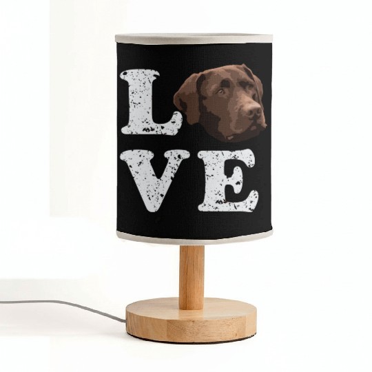 I Love My Chocolate Lab Labrador Retriever Dog Fabric Lamps