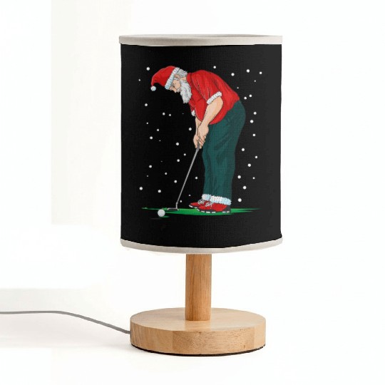 Golf Santa Claus Pun Golfer Gift Golfing Fabric Lamps