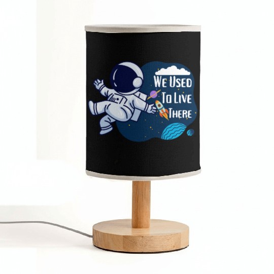 We Used To Live There Cool astronauts on Planets Fabric Lamps
