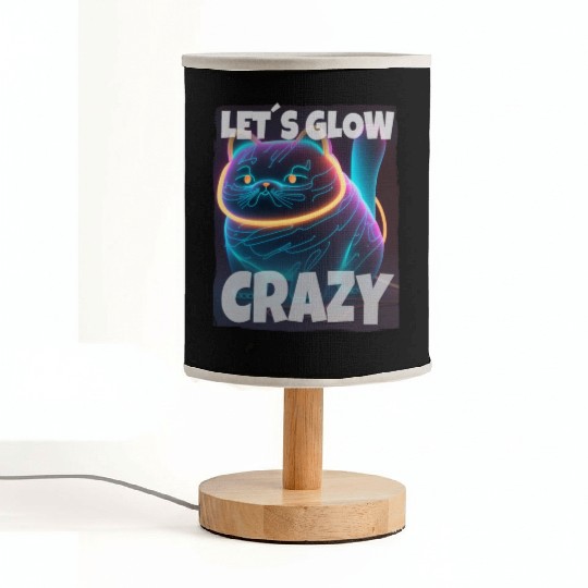 Lets Glow Crazy Cat Kitten Fluffy Cat Fabric Lamps