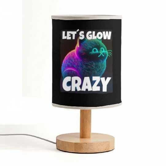 Lets Glow Crazy Cat Kitten Fluffy Cat Fabric Lamps