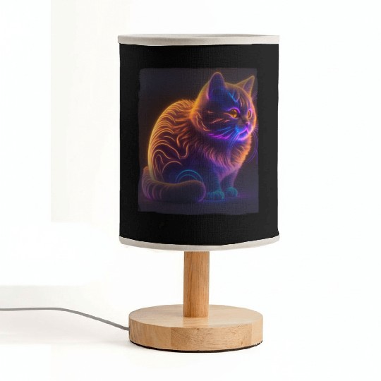 Lets Glow Crazy Cat Kitten Fluffy Cat Fabric Lamps