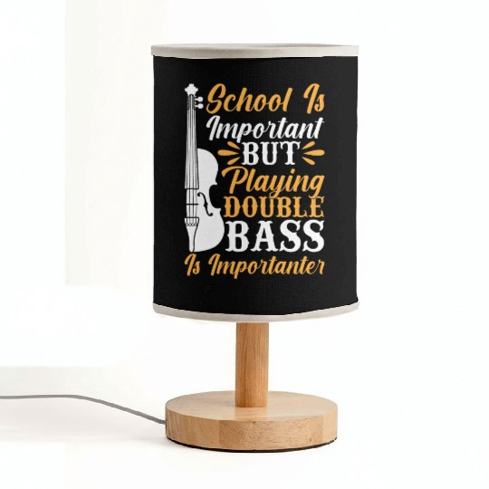 Back To School Playing Double Bass Contrabassist P Fabric Lamps