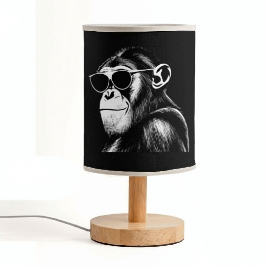 Chimpanzee with sunglasses Fabric Lamps