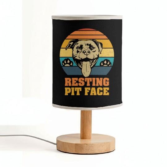 Pitbull Resting Pit Face Vintage Fabric Lamps