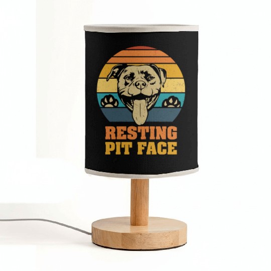 Pitbull Resting Pit Face Vintage Fabric Lamps