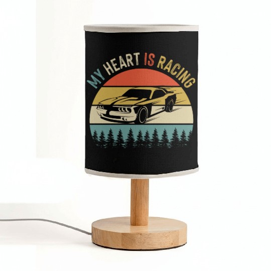 Fathers Day Retro Vintage Speedway Car Racing Fabric Lamps