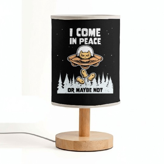 Alien Galaxy Cat Lover Come In Peace Or Maybe Not Fabric Lamps