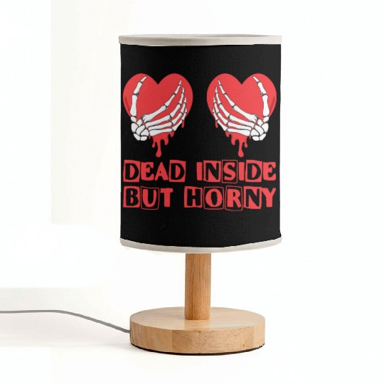 Dead Inside but horny Valentine Meme Skull Gift Fabric Lamps