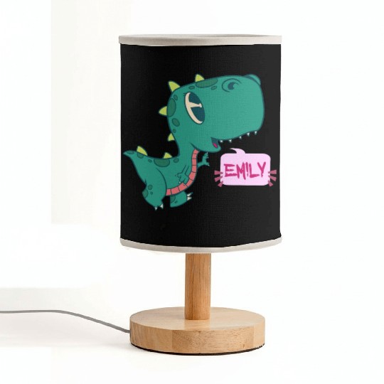 EMILY - Lovely girl name with cute dinosaur Fabric Lamps