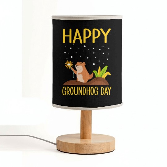 Happy Groundhog Day Fabric Lamps
