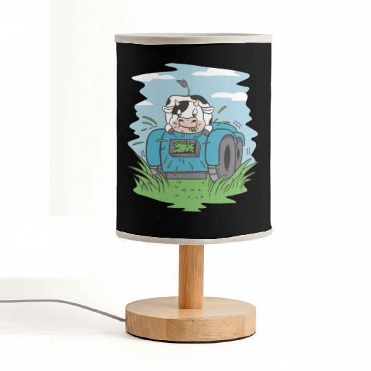 Cow eating grass tractor Cow eating grass tractor Fabric Lamps