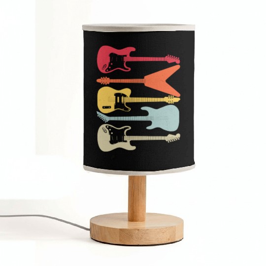 Guitar Player Retro Style Guitarist Gift Fabric Lamps
