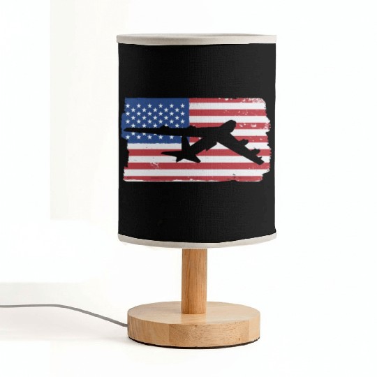 B-52 Stratofortress Bomber Airplane American Flag Fabric Lamps